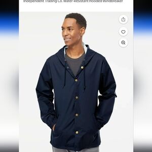 Vintage. Navy‎ Hooded Windbreaker